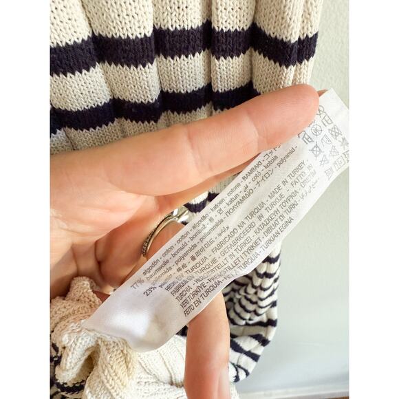 Zara | Striped Knit Dress with Scalloped Hem | Sz XS - Picture 7 of 9